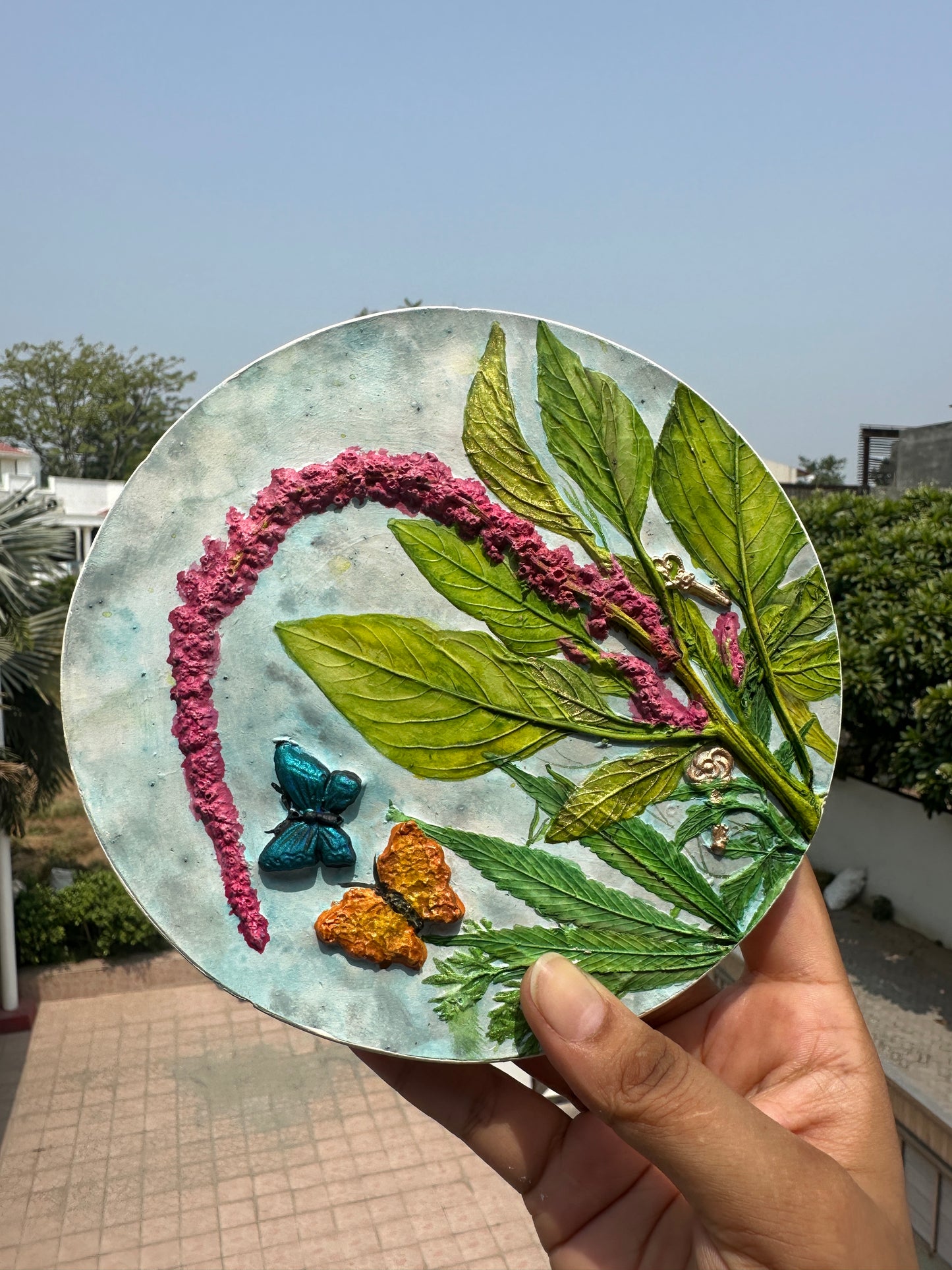 Botanical Cast, hand-painted and finished with shimmer