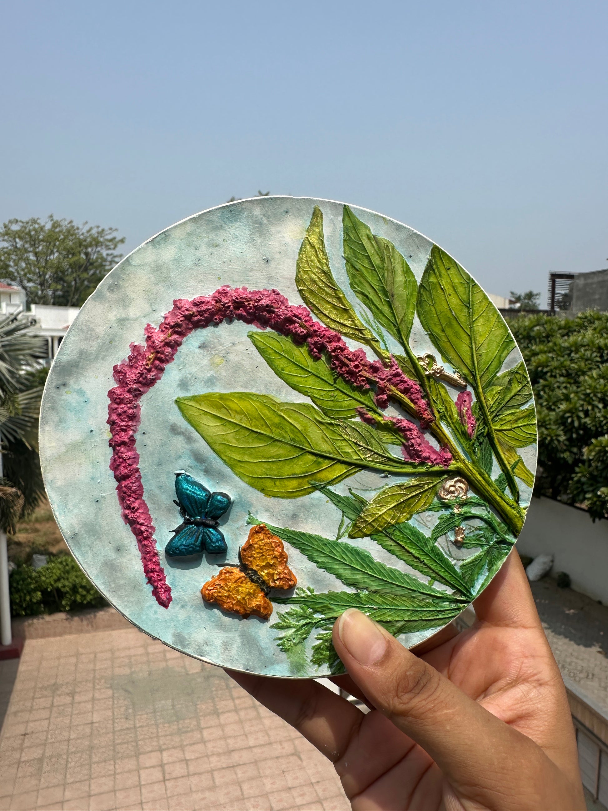 Botanical Cast, hand-painted and finished with shimmer